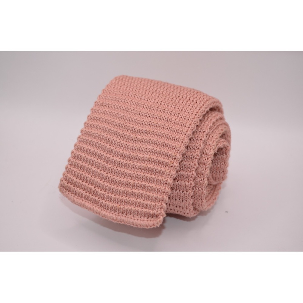 Rooster Cottonit Pale Pink Knit Tie Square Tip 53" x 2.5"